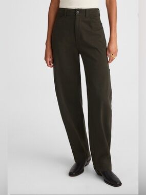 Madewell Balloon Pant NW467 Olive Green High Rise Utility Pant Size 25